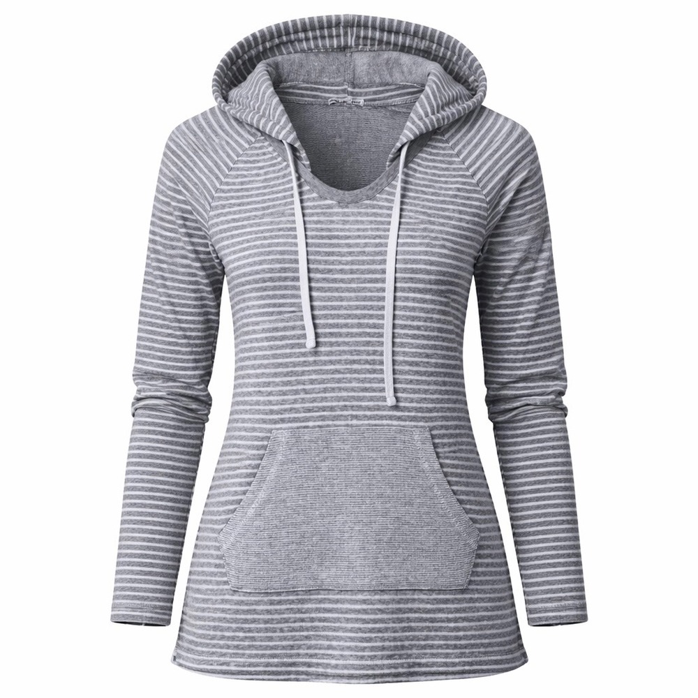 James Perse Standard Striped Hoodie Pullover Drawstring Womens Size 4 / XL Chic